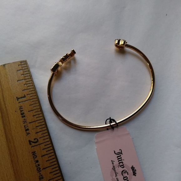Juicy Couture "Love" CZ cuff bracelet, Goldtone - Picture 6 of 9